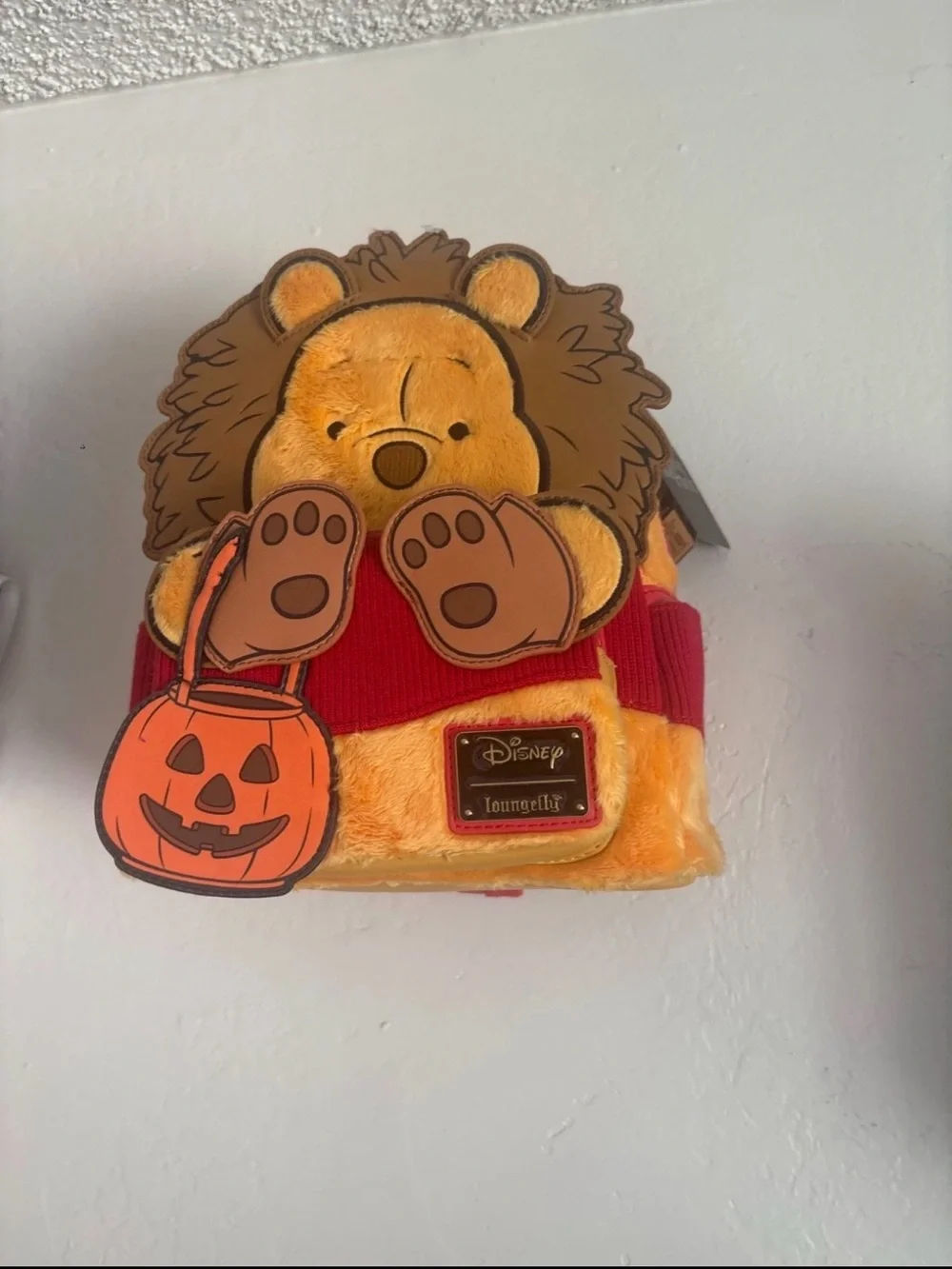 Disney Yellow and Red Winnie the Pooh Halloween Beanie Bag